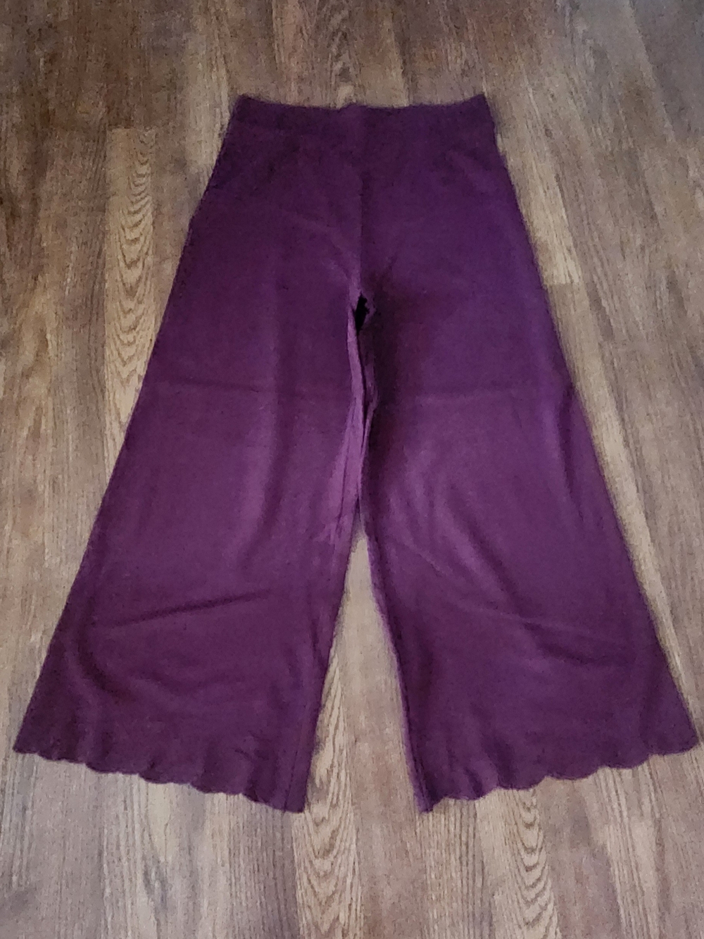 Zenana Outfitters Women's Wide-Leg Knit Pants in Burgandy